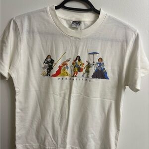 Rétro White Short Sleeve Tee with Versaille Graphic small